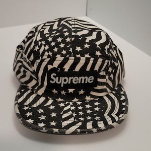 Supreme Black Flags Box Logo Camp Hat